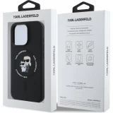 Coque iPhone 16 Pro Max - Karl Lagerfeld et Choupette soft touch avec MagSafe - Noir