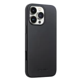 Coque iPhone 16 Pro Max - Qialino cuir véritable (compatible MagSafe) - Noir