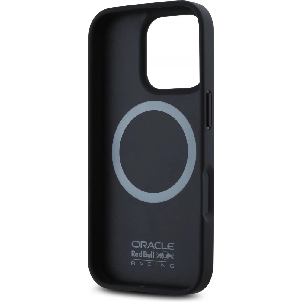 iPhone 16 Pro Max Case H&uuml;lle - Red Bull Racing Simple Carbon mit Logo MagSafe - Schwarz