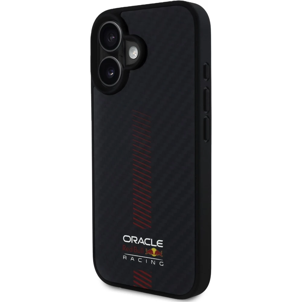 Coque iPhone 16 - Red Bull Racing Carbon Powerbar MagSafe - Noir
