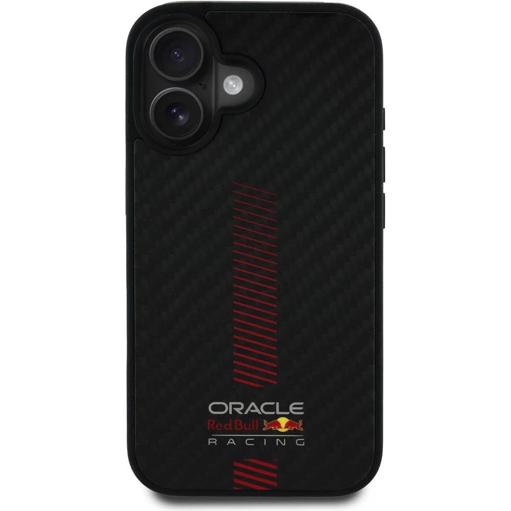 Coque iPhone 16 - Red Bull Racing Carbon Powerbar MagSafe - Noir