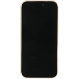 iPhone 16 Case Hülle - Silikon Mat Herz gold - Beige