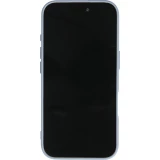 Coque iPhone 16 - Silicone Mat Coeur doré - Bleu