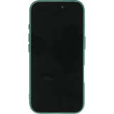 iPhone 16 Case Hülle - Silikon Mat Herz gold - Dunkelgrün