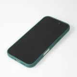 iPhone 16 Case Hülle - Silikon Mat Herz gold - Dunkelgrün