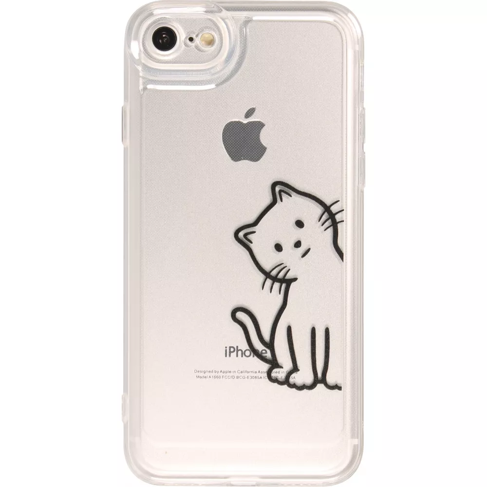iPhone 7 / 8 / SE (2020, 2022) Case Hülle - Silikon Cover transparent süsse kleine Katze