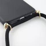 Hülle iPhone 17e / 16e - Bio Eco-Friendly Vegan mit Handykette Necklace - Schwarz