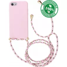 Hülle iPhone 17e / 16e - Bio Eco-Friendly Vegan mit Handykette Necklace - Rosa