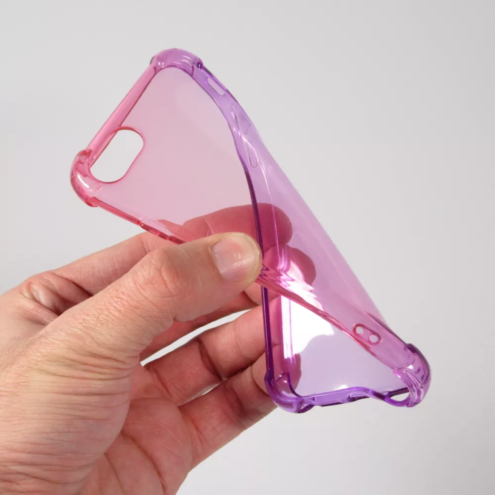 Hülle iPhone 7 / 8 / SE (2020, 2022) - Gummi Bumper Rainbow mit extra Schutz für Ecken Antischock - rosa - Violett