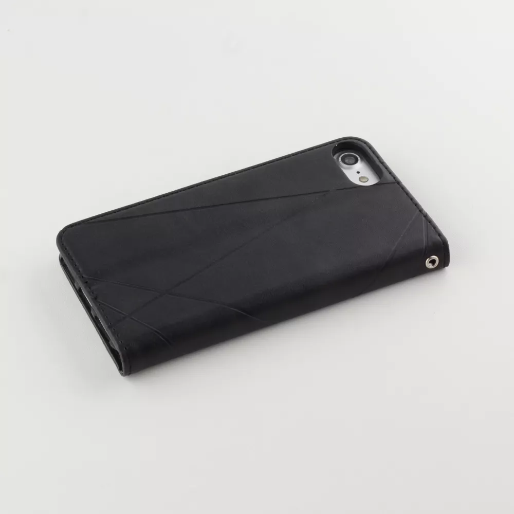 Hülle iPhone 7 / 8 / SE (2020, 2022) - Flip Geometrisch - Schwarz