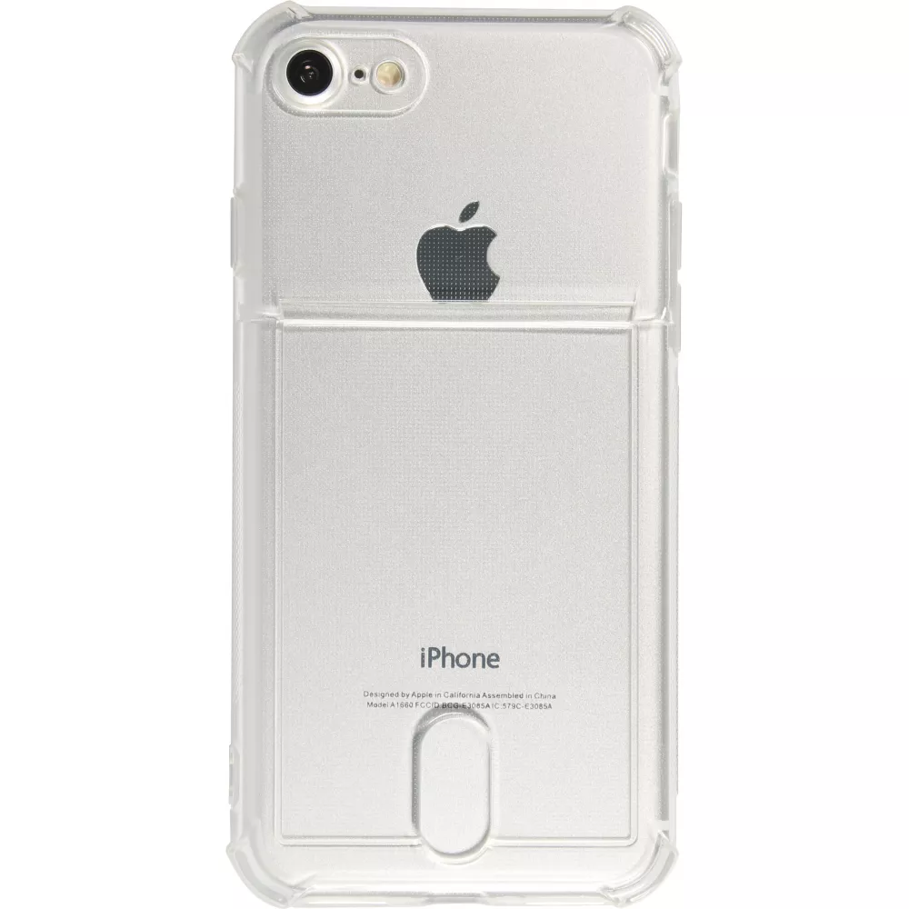 Coque iPhone 7 / 8 / SE (2020, 2022) - Gel Bumper Porte-carte - Transparent