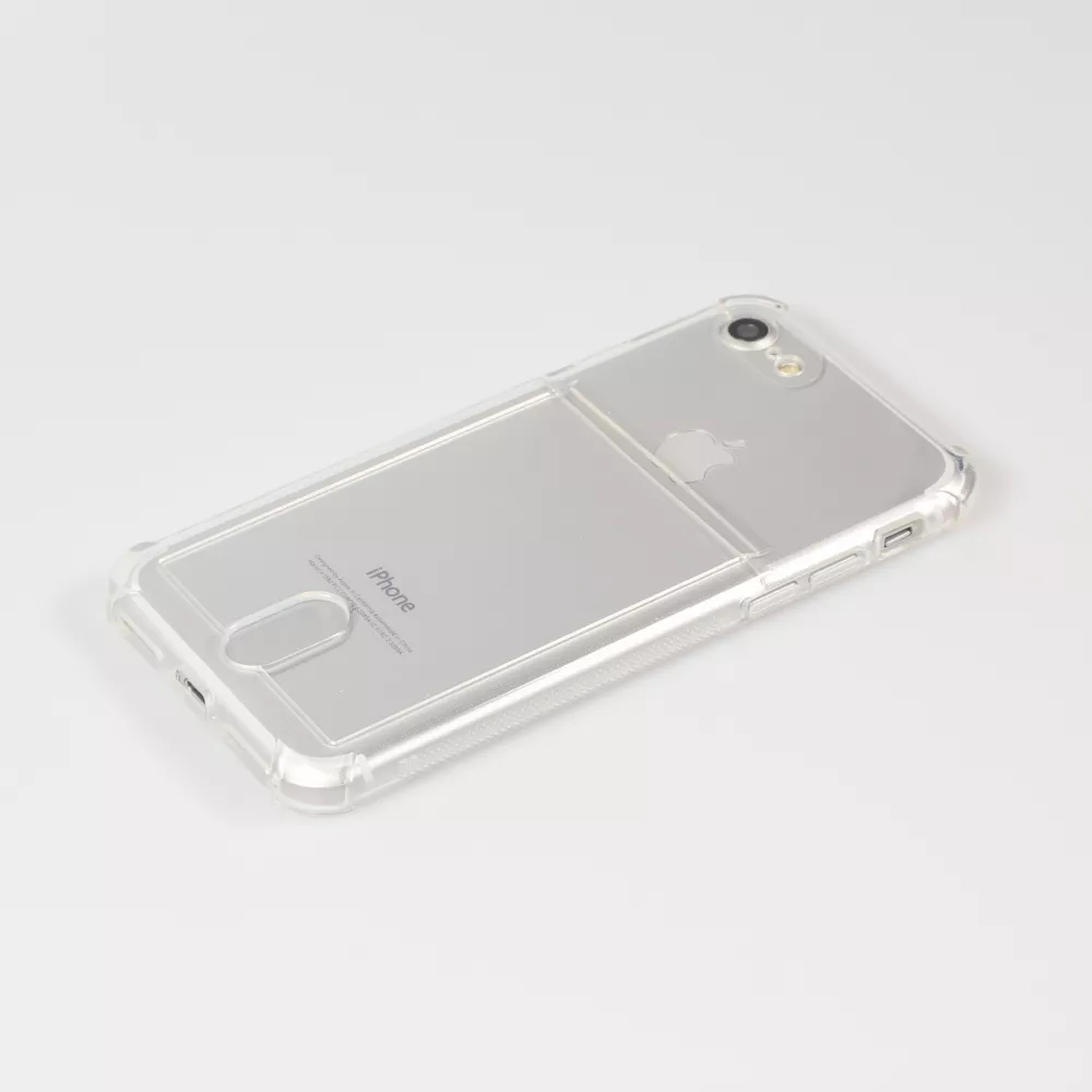 Coque iPhone 7 / 8 / SE (2020, 2022) - Gel Bumper Porte-carte - Transparent