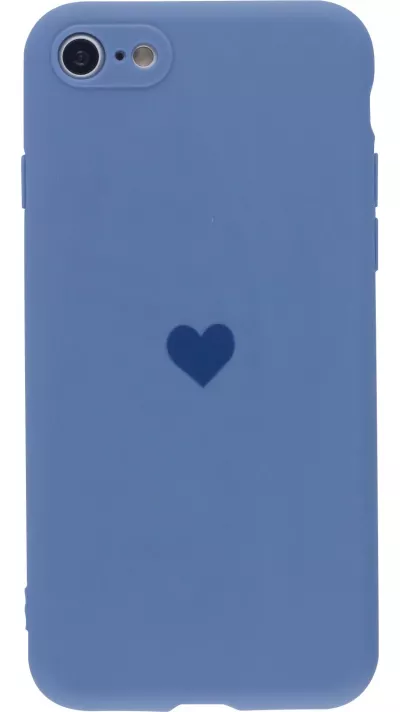 Hülle iPhone 7 / 8 / SE (2020, 2022) - Silikon Mat Herz lavendel