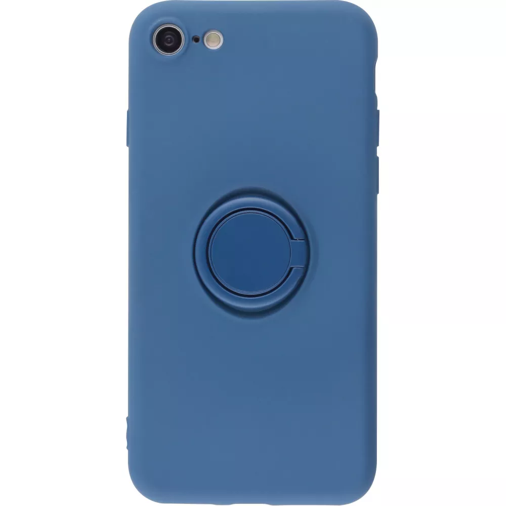 Hülle iPhone 7 / 8 / SE (2020, 2022) - Soft Touch mit Ring blau