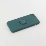 Coque iPhone 7 / 8 / SE (2020, 2022) - Soft Touch avec anneau - Vert foncé