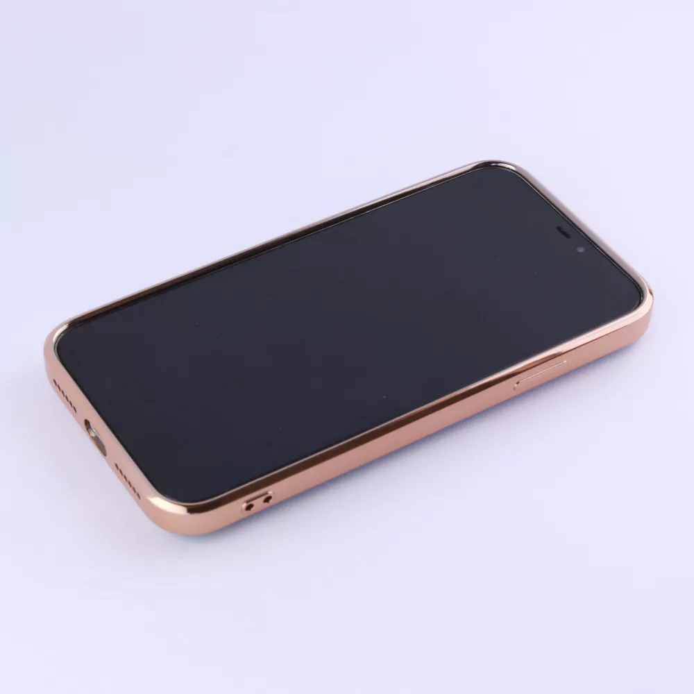 Coque iPhone XR - Gel Bronze avec anneau gris - Vert