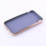 Coque iPhone XR - Gel Bronze avec anneau gris - Vert