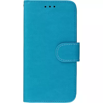 Coque iPhone X / Xs - Premium Flip cuir lisse porte-cartes - Turquoise