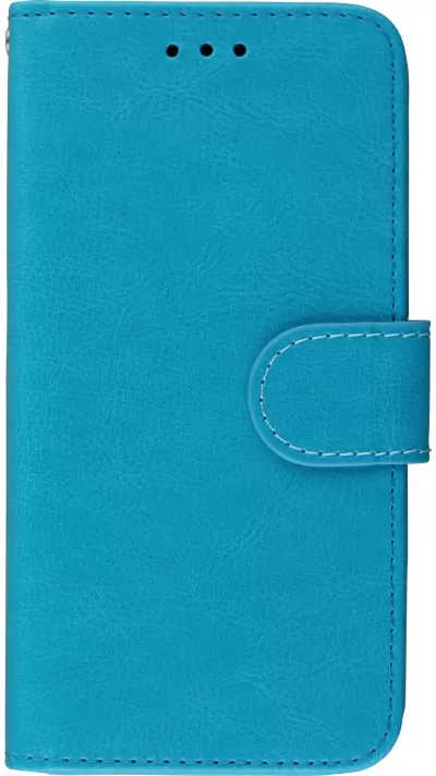 Coque iPhone X / Xs - Premium Flip cuir lisse porte-cartes - Turquoise