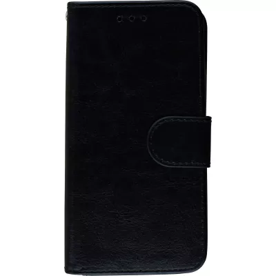 Coque iPhone X / Xs - Premium Flip cuir lisse porte-cartes - Noir