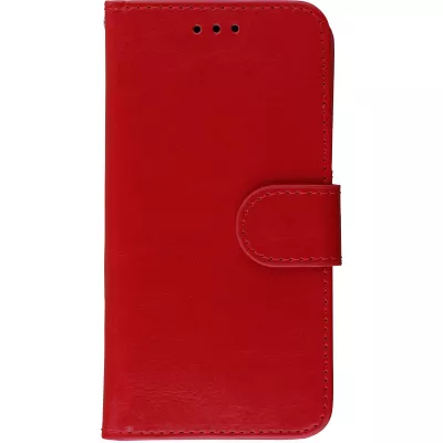 Coque iPhone X / Xs - Premium Flip cuir lisse porte-cartes - Rouge
