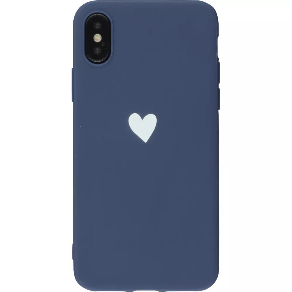 Coque iPhone XR - Gel coeur - Bleu