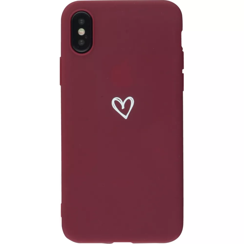 Hülle iPhone XR - Gummi Herz - Rot
