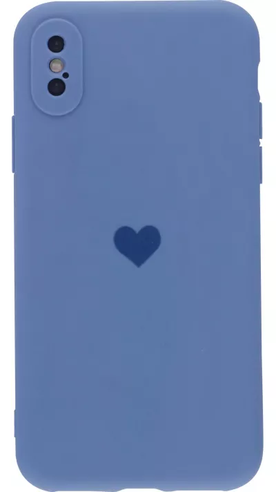 Hülle iPhone X / Xs - Silikon Mat Herz lavendel