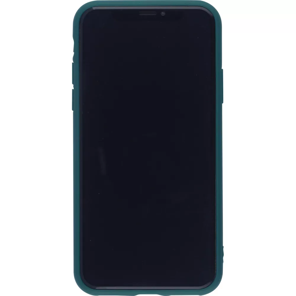 Coque iPhone XR - Silicone Mat Coeur - Vert foncé