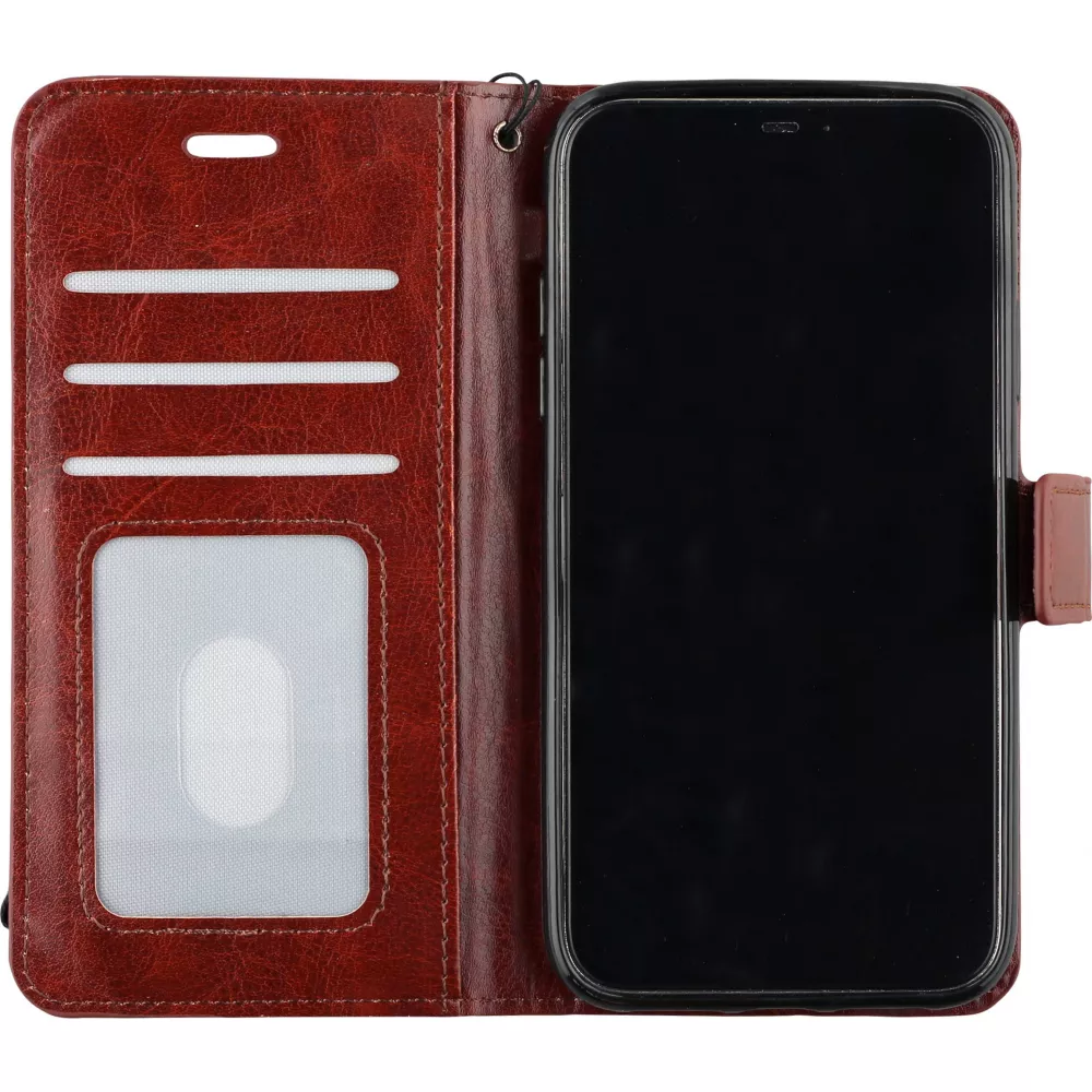Coque iPhone XR - Premium Flip - Brun