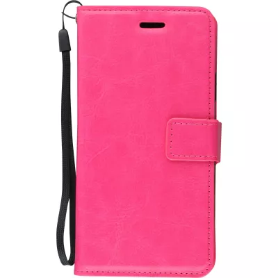 Fourre iPhone XR - Premium Flip cuir lisse porte-cartes - Rose foncé