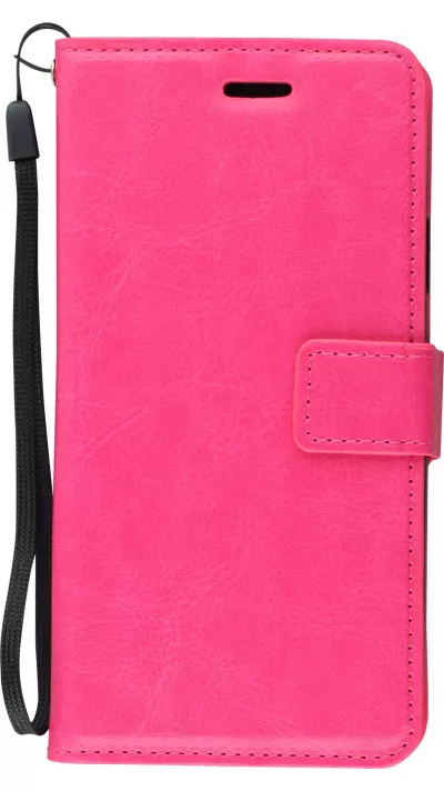 Fourre iPhone XR - Premium Flip cuir lisse porte-cartes - Rose foncé