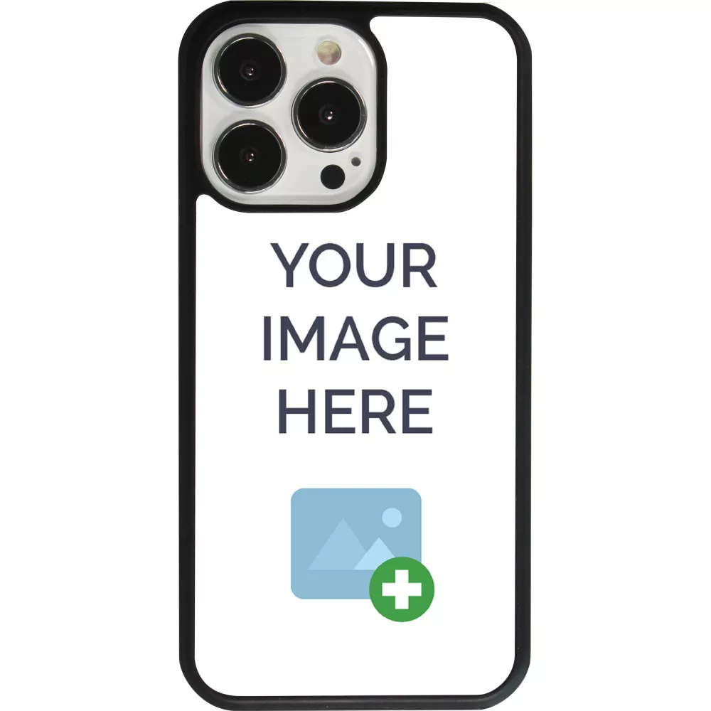 Coque personnalisée avec bords en silicone noir - iPhone 16 Pro