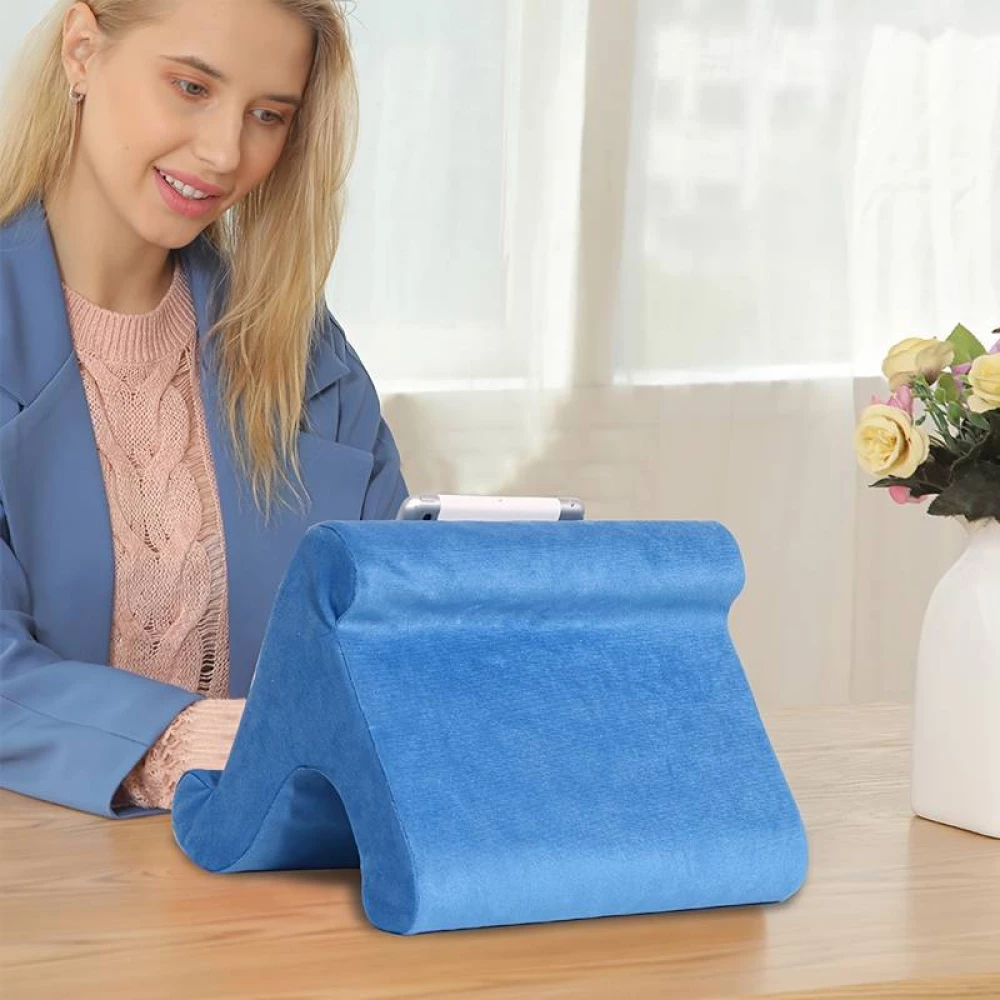 Weiches und bequemes Ständer Kissen für Smartphone und Tablet - Grau