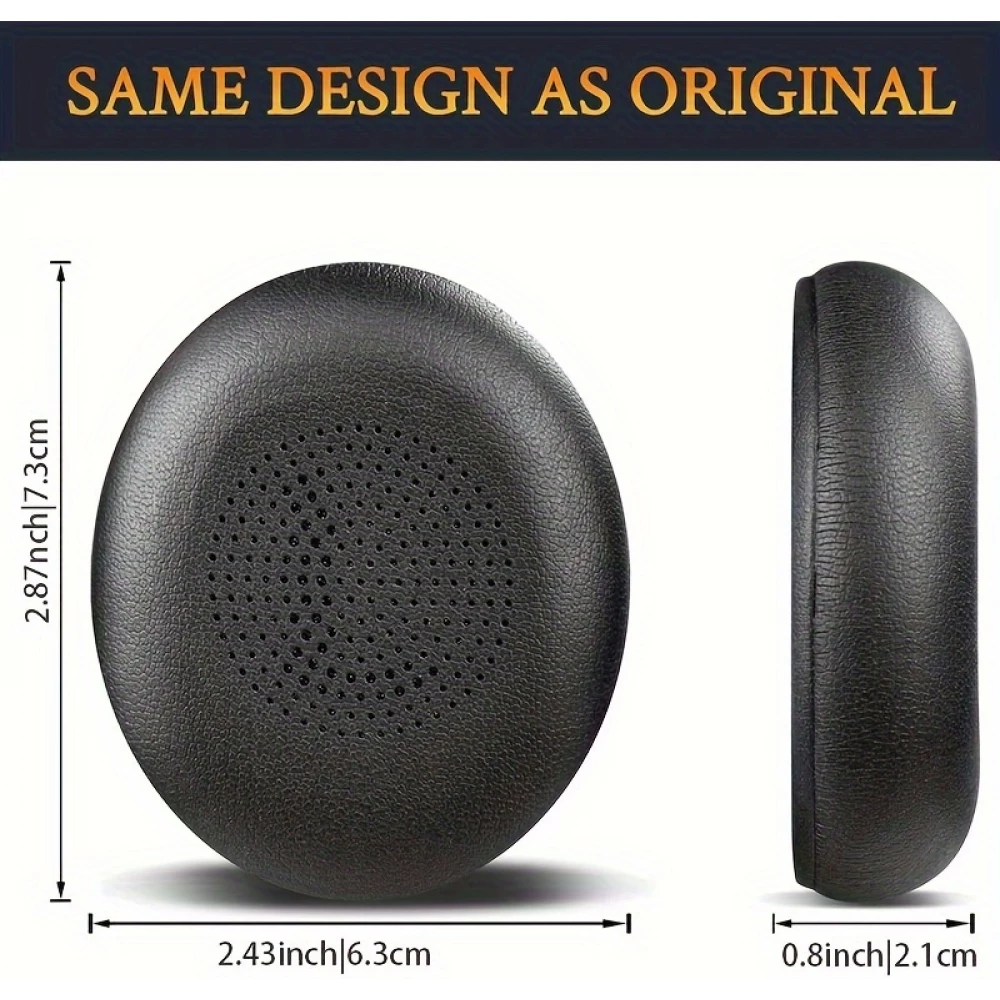 Weiche Leder-Ersatz-Ohrpolster für Jabra Evolve2 65 / Evolve2 40 / Elite 45h - Schwarz