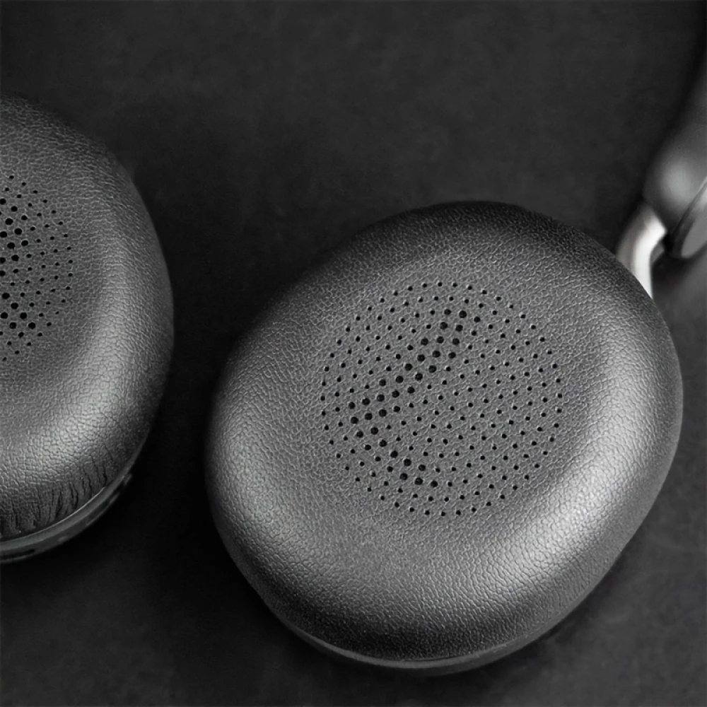 Weiche Leder-Ersatz-Ohrpolster für Jabra Evolve2 65 / Evolve2 40 / Elite 45h - Schwarz
