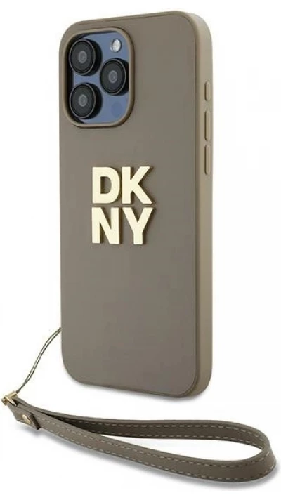 iPhone 15 Pro Max Case H&uuml;lle - DKNY Armband mit abnehmbarem Logo - Beige