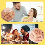 Date Night Würfel aus Holz 12 Seitig Für Paare Entscheidungswürfel für Food & Restaurant Geschenkidee (B)