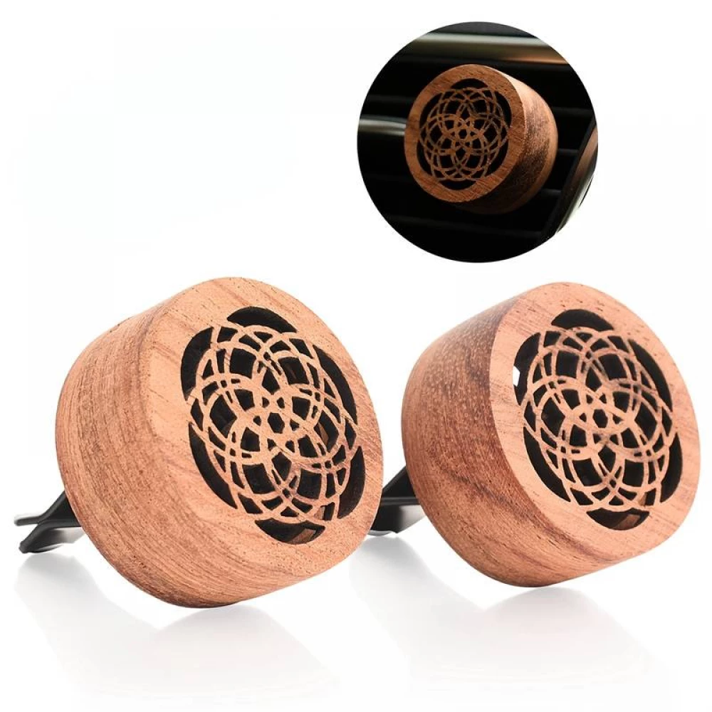 Diffuseur d'arômes pour véhicules Diffuseur d'air en bois avec clip pour la ventilation avec pierres de lave