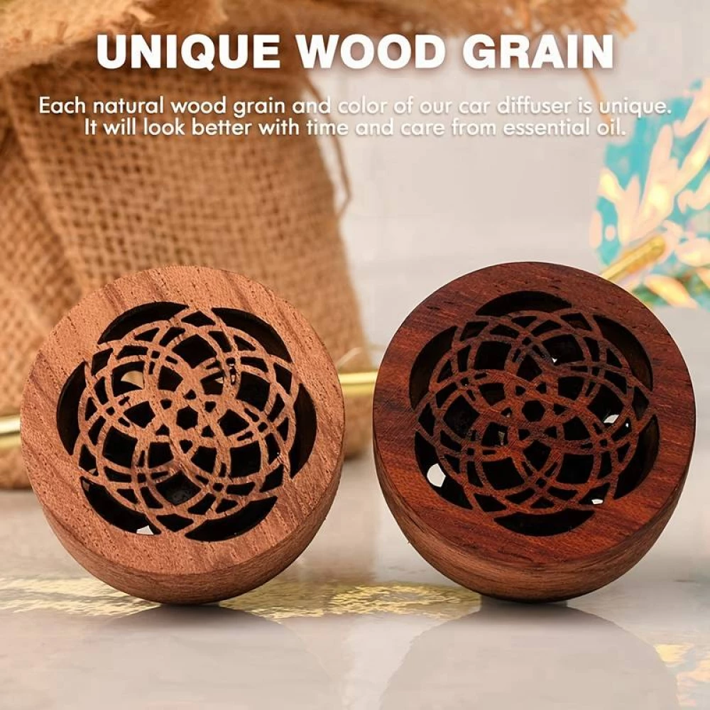 Diffuseur d'arômes pour véhicules Diffuseur d'air en bois avec clip pour la ventilation avec pierres de lave