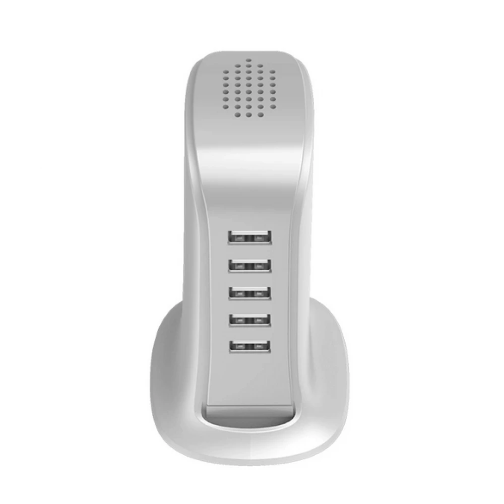 Dudao 5x USB-A Multiport Ladeturm mit integriertem CH-Netzkabel - Weiss