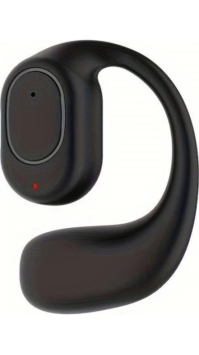 Ecouteur 1pcs sans fil &agrave; conduction osseuse - Oreillette suspendue pour sport + course &agrave; pied + pilote - Noir