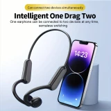 Ecouteurs à conduction osseuse Bluetooth sans fil véritable pour le sport - running - vélo - fitness - Noir