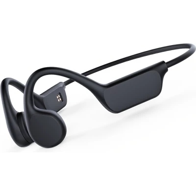 Écouteurs conduction osseuse sans fil Bluetooth 5.4 pour sport et natation (waterproof) avec mémoire intégrée (32 Go) pour musique - Noir