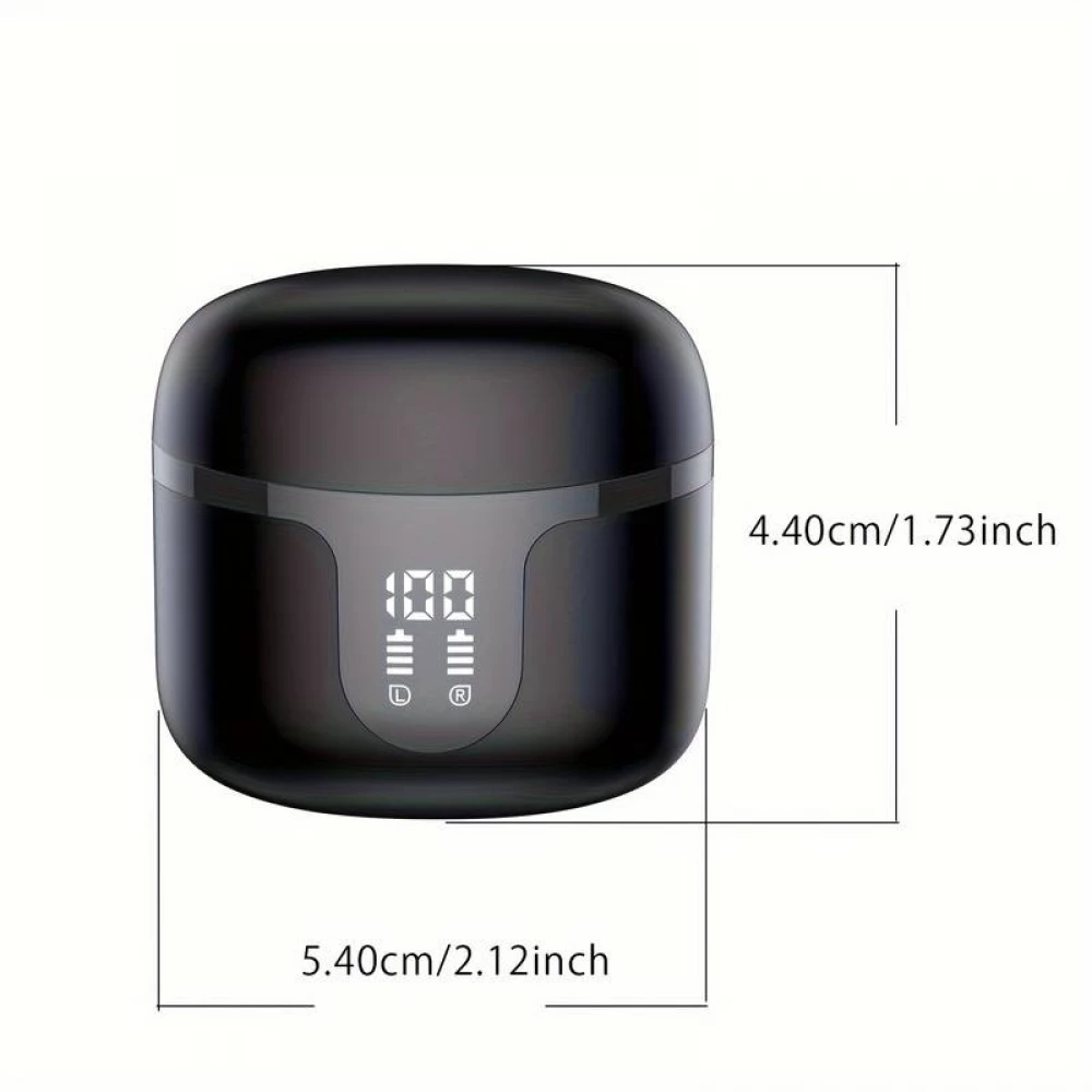 Écouteurs in-ear sans fil Bluetooth 5.3 - Étui de recharge avec affichage digital de la batterie  - Blanc
