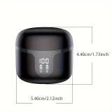 Bluetooth 5.3 In-Ear kabellose Kopfhörer - Ladeetui mit digitaler Batterie Anzeige, USB Type C - Schwarz