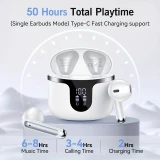 Bluetooth 5.3 In-Ear kabellose Kopfhörer - Ladeetui mit digitaler Batterie Anzeige, USB Type C - Schwarz