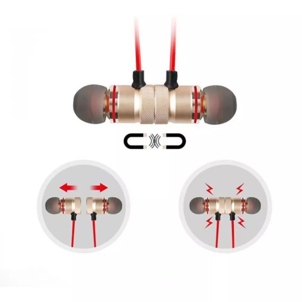 Magnetische Bluetooth Kopfhörer In-Ear für Sport / Fitness inkl. Fernbedienung
