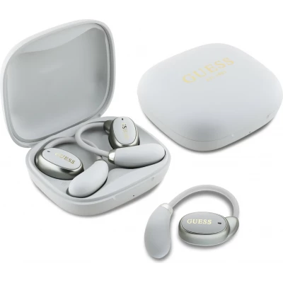 Ecouteurs sans fil Bluetooth Guess OWS &agrave; conduction osseuse satin soft touch - Beige