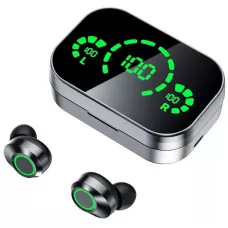 Ecouteurs sans fil Bluetooth In-Ear YD03 BT 5.3 Hifi stéréo LED avec étui de chargement - Argent